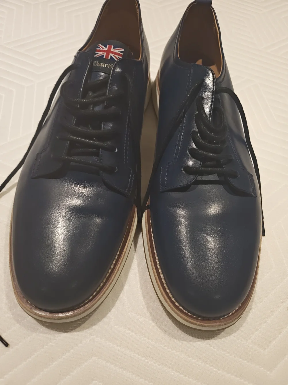 Church's Navy Leather Derby Shoes Size 10.5